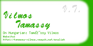 vilmos tamassy business card